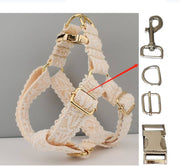 Leaf Lace Pet Collar with Bow – Elegant Design & Metal Buckle for Pets