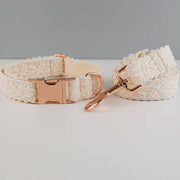 Leaf Lace Pet Collar with Bow – Elegant Design & Metal Buckle for Pets