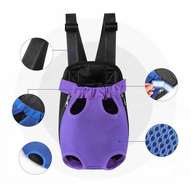 Pet Dog Carrier Backpack – Breathable & Adjustable Front Bag for Small Dogs