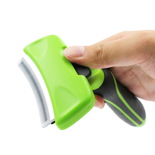 Pet Deshedding Comb – Grooming Brush & Hair Remover Rake for Dogs and Cats