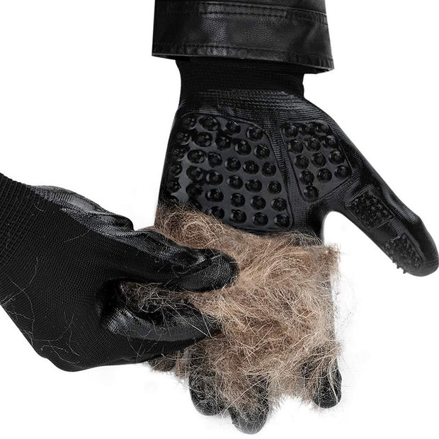 Pet Hair Grooming Glove – Soft Rubber Shedding Brush for Cats, Dogs & Horses