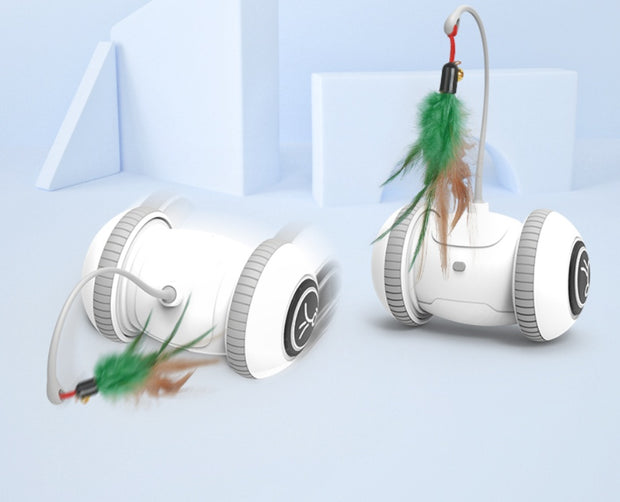 Interactive Cat Toy with Interchangeable Heads – Fun Feather Pet Toy