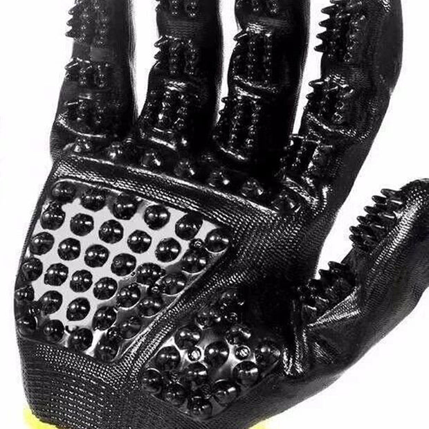 Pet Hair Grooming Glove – Soft Rubber Shedding Brush for Cats, Dogs & Horses