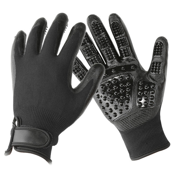 Pet Hair Grooming Glove – Soft Rubber Shedding Brush for Cats, Dogs & Horses