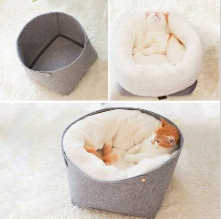 Pet bed with raised edges for added comfort

