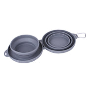 Foldable Rubber Double Pet Bowl – Portable Feeding Dish for Dogs & Cats