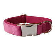 Rose Red Velvet Pet Collar Soft Dog Rope Neck Collar with Elegant Styl