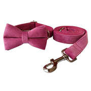 Rose Red Velvet Pet Collar Soft Dog Rope Neck Collar with Elegant Styl