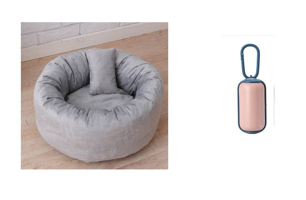 Cozy Pet Bed with Soft Blanket – Warm and Comfortable for Cats & Dogs