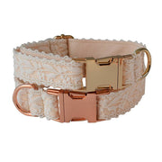 Leaf Lace Pet Collar with Bow – Elegant Design & Metal Buckle for Pets