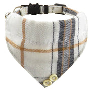 Plaid Bow Tie Cat Collar Adjustable Breakaway Bandana Collar with Scar