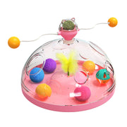 Meows Windmill Cat Toy – Interactive Multifunctional Turntable with Catnip & Luminous Ball