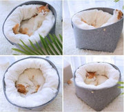 Non-slip, washable pet bed in neutral color

