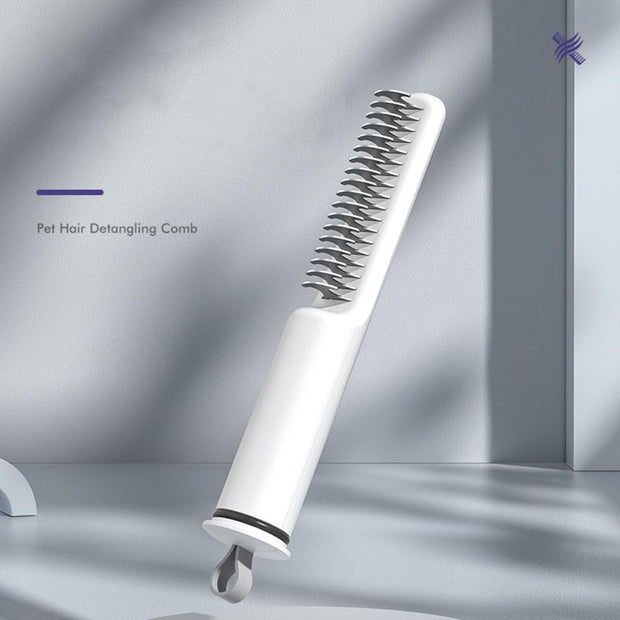 Dematting Comb & Grooming Brush – Stainless Steel Rake for Knot & Mat Removal