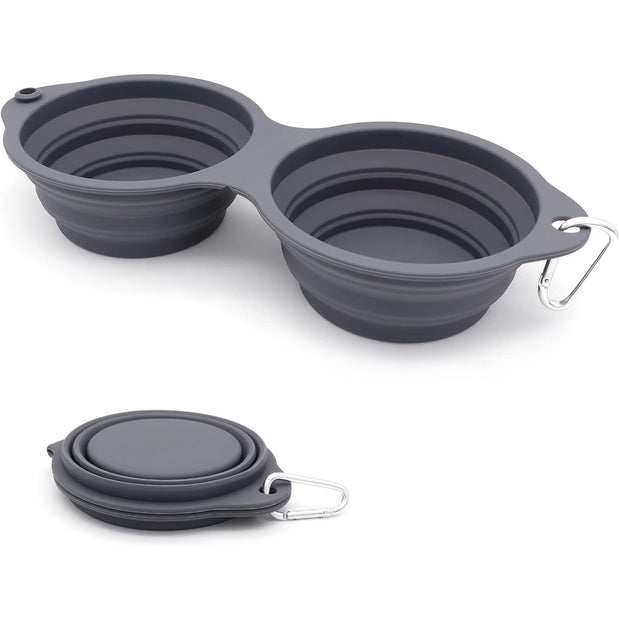 Collapsible Dog Bowls – 2-in-1 Foldable Food & Water Bowls for Pets on the Go