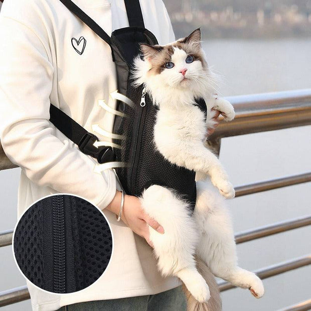 Pet Dog Carrier Backpack – Breathable & Adjustable Front Bag for Small Dogs