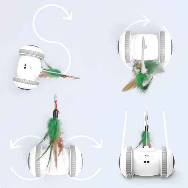 Interactive Cat Toy with Interchangeable Heads – Fun Feather Pet Toy