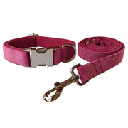 Rose Red Velvet Pet Collar Soft Dog Rope Neck Collar with Elegant Styl