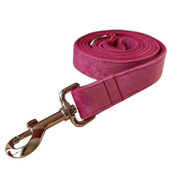 Rose Red Velvet Pet Collar Soft Dog Rope Neck Collar with Elegant Styl