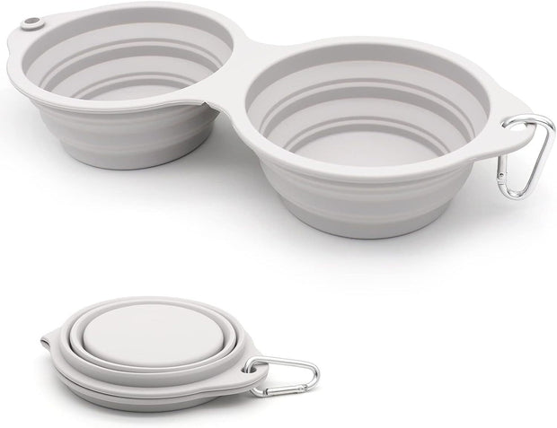 Collapsible Dog Bowls – 2-in-1 Foldable Food & Water Bowls for Pets on the Go