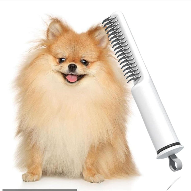 Dematting Comb & Grooming Brush – Stainless Steel Rake for Knot & Mat Removal