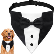 Dog Tuxedo Suit – Adjustable Formal Outfit with Bow Tie & Bandana for Wedding and ceremonies