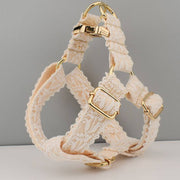 Leaf Lace Pet Collar with Bow – Elegant Design & Metal Buckle for Pets