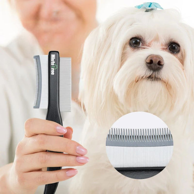 Double-Sided Pet Hair Comb – Easy Deshedding Brush for Cat and Dog Grooming